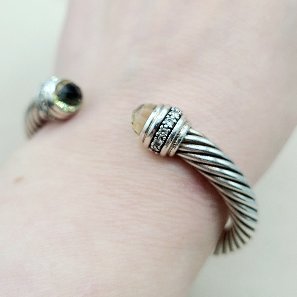 David Yurman 7mm Lemon Citrine Diamond Bracelet - Picture 13 of 13